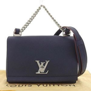 Louis Vuitton LockMe 2 BB Diagonal Hanging Turn Lock Navy Leather
